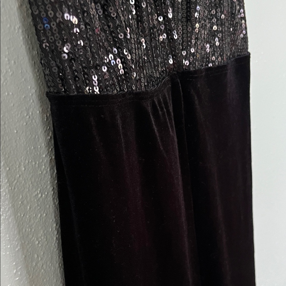 Bozzolo Black Sequin Velvet Halter Jumpsuit - Picture 6 of 14